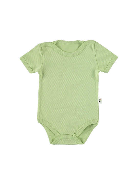 Baby set of short-sleeved bodysuits light green-white for boys (1-24 months) 2pcs