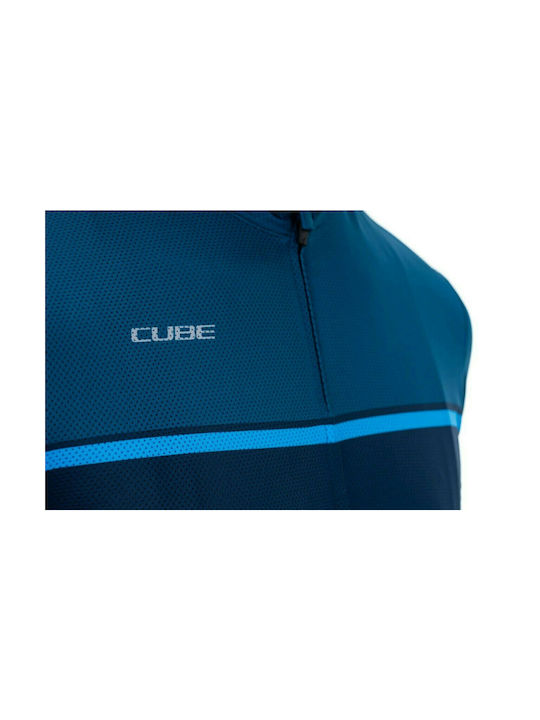 Cube ATX Short Sleeves Cycling Jersey Blue