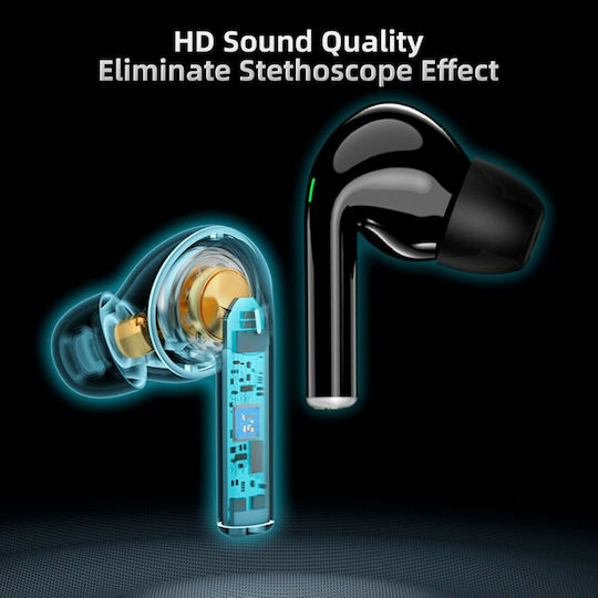 Awei T29 Pro In-ear Bluetooth Handsfree Ακουστικά με Θήκη Φόρτισης Κίτρινα