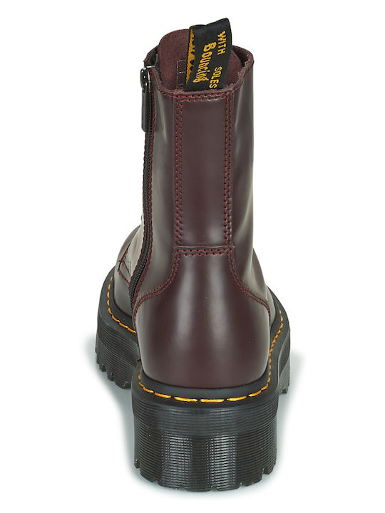 Jadon Smooth Leather Women's Ankle Boots Burgundy