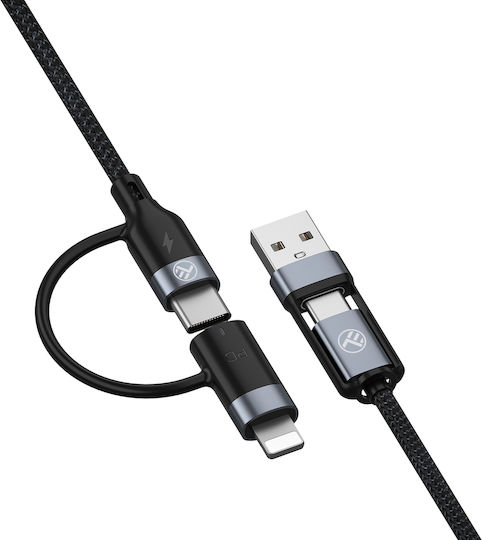 Tellur Braided USB to Lightning / Type-C 1m Cable (TLL155411)