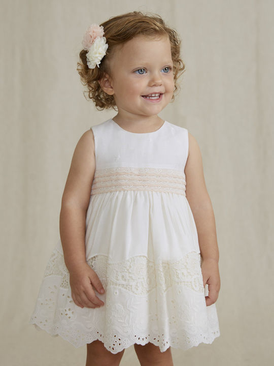 Abel & Lula Kids Dress Sleeveless Ecru