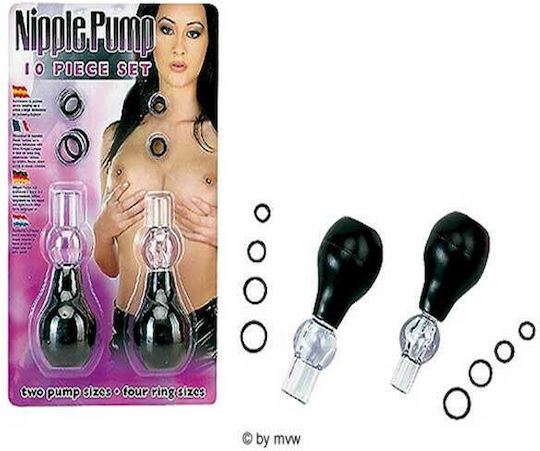 Seven Creations Nipple Pumps with Rings Black 2pcs