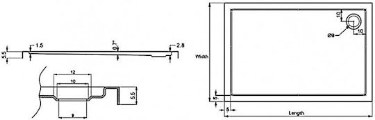 Karag Rectangular Acrylic Shower White New Flat 10 80x130x5.5cm