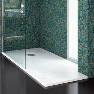 Karag Rectangular Artificial Stone Shower Bianco Pietra 70x170x5.5cm