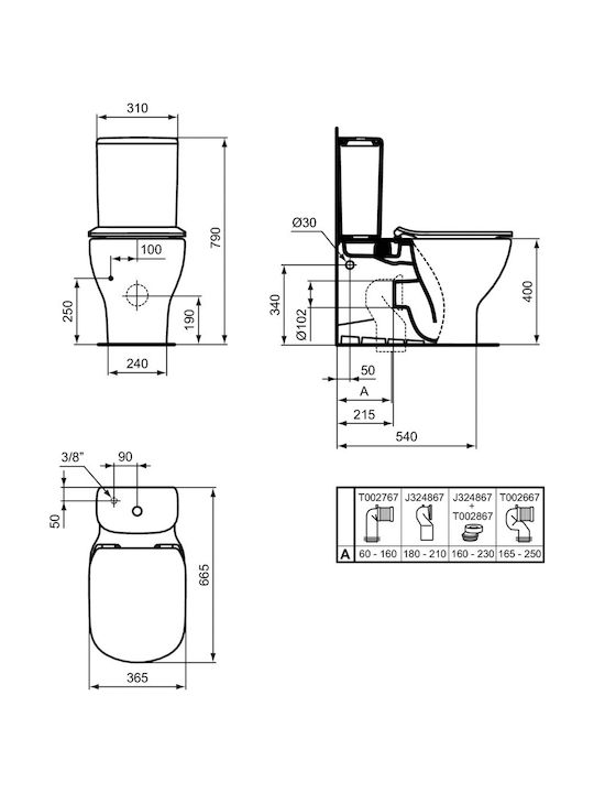 Ideal Standard Tesi Silk Aquablade Floor-Standing Toilet and Flush White