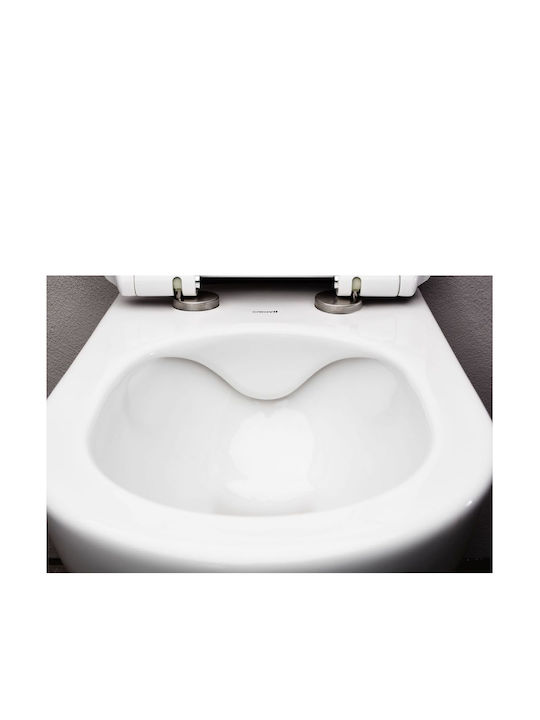 Creavit Free Λεκάνη Κρεμαστή Rimless με Slim Κάλυμμα Duroplast Soft Close White Matt Creavit Free Λεκάνη Κρεμαστή Rimless με Slim Κάλυμμα Duroplast Soft Close White Matt
