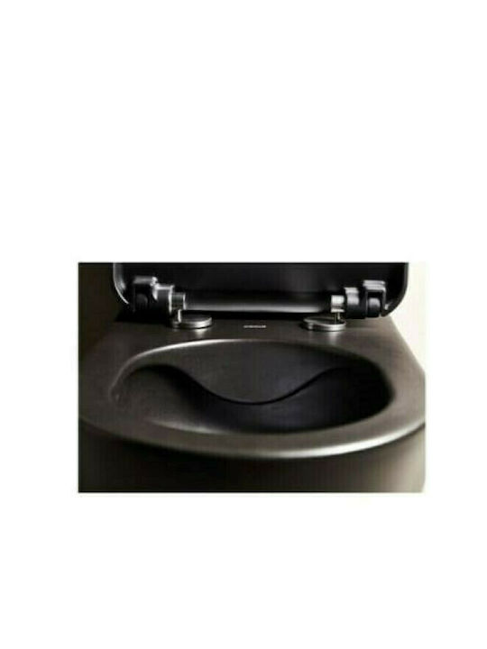 Creavit Free Λεκάνη Κρεμαστή Rimless με Slim Κάλυμμα Duroplast Soft Close Μαύρη Creavit Free Λεκάνη Κρεμαστή Rimless με Slim Κάλυμμα Duroplast Soft Close Μαύρη