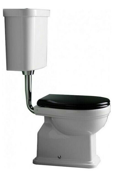 GSI Classic Medium Level Λεκάνη Δαπέδου Κάτω Σιφόνι με Καζανάκι με Κάλυμμα Soft Close Μαύρο