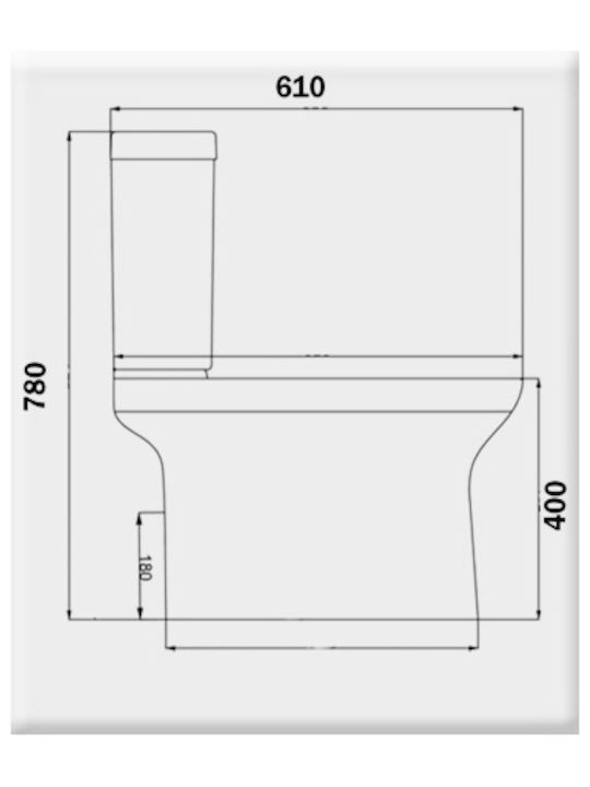 Gloria Suite Square Λεκάνη Δαπέδου με Κάλυμμα Soft Close Λευκή