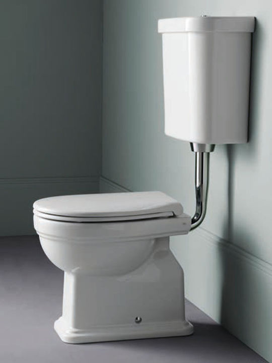GSI Classic Medium Level Λεκάνη Δαπέδου με Καζανάκι με Κάλυμμα Soft Close Λευκή