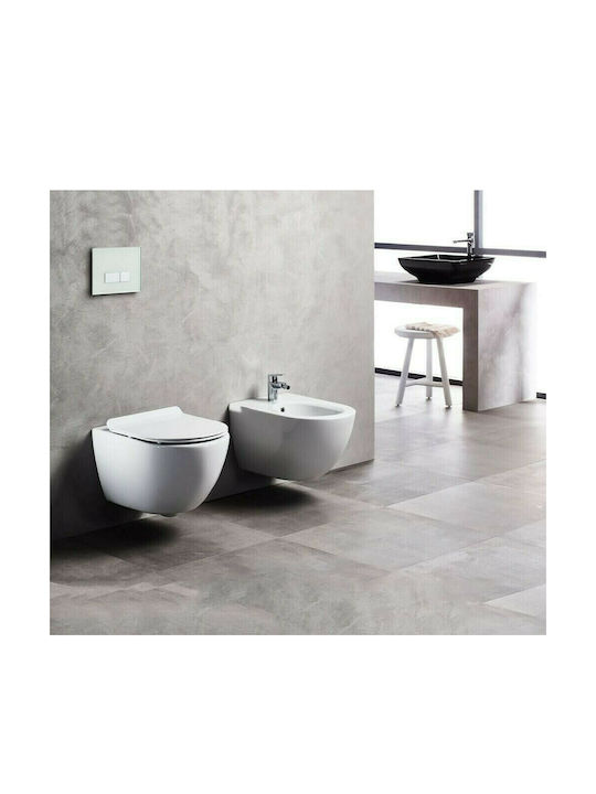 Creavit Free Wall-Mounted Toilet that Includes Soft Close Duroplast Cover White Creavit Free Wall-Mounted Toilet that Includes Soft Close Duroplast Cover White