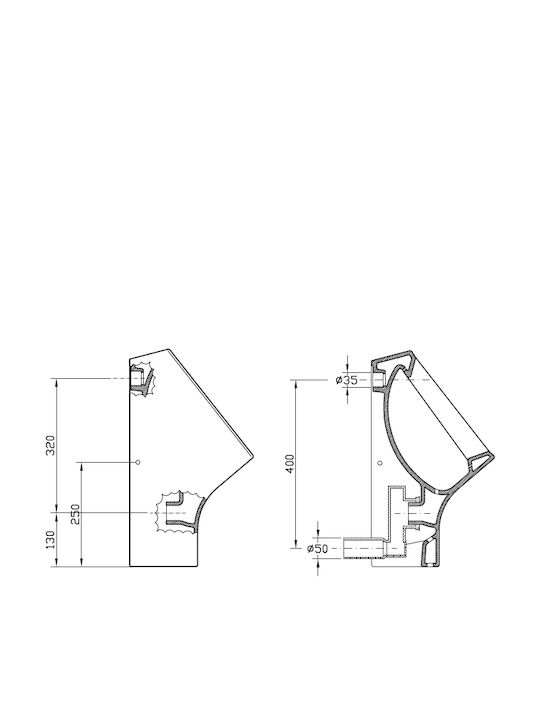 Sanitana Mar Urinal Unterer Siphon Weiß
