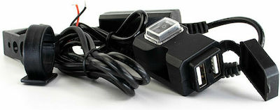 Water Resistant Motorcycle Phone Charger with 2 USB Ports