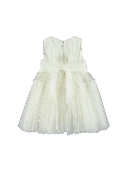 Children's dress with ecru tulle for girls (2-6 years)