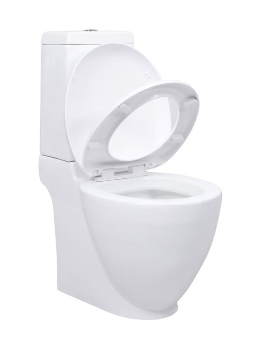 vidaXL Toaletă de podea cu sistem de descărcare cu Capac Închidere lentă Albă