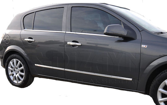 S-dizayn Protections for Car Doors Opel Astra H 4/5d/sw 04+ Door Protective Strip Plastic Chrome 8pcs 8pcs Silver