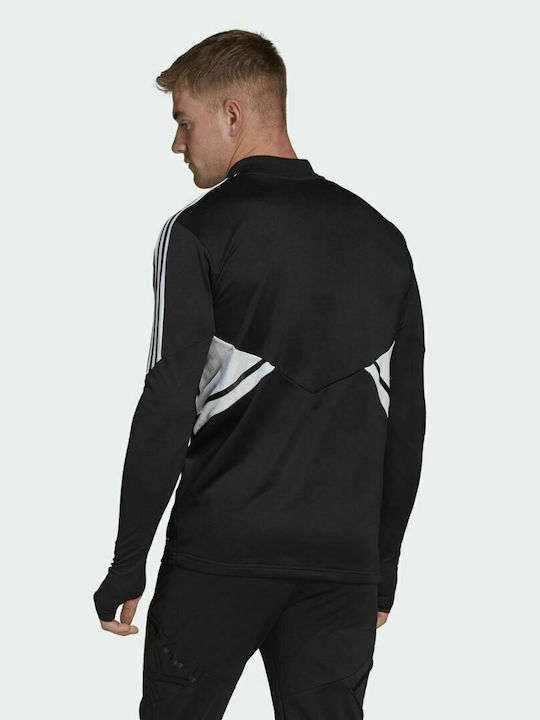 Adidas Condivo 22 Herren Sportliches Langarmshirt Ausschnitt mit Reißverschluss Black / White