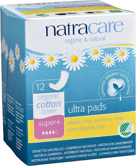 Natracare Ultra Super+ Χωρίς Φτερά Σερβιέτες για Αυξημένη Ροή 4 Σταγόνες 12τμχ