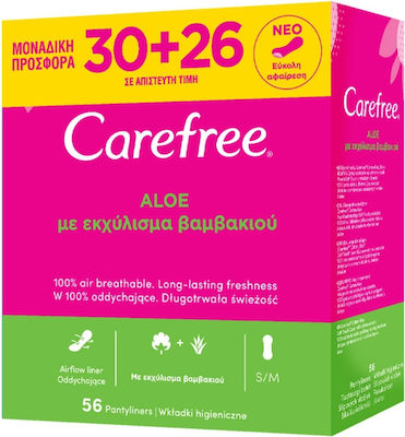 CareFree Aloe Daily Liners for Normal Flow 2 Drop 30pcs & 26pcs