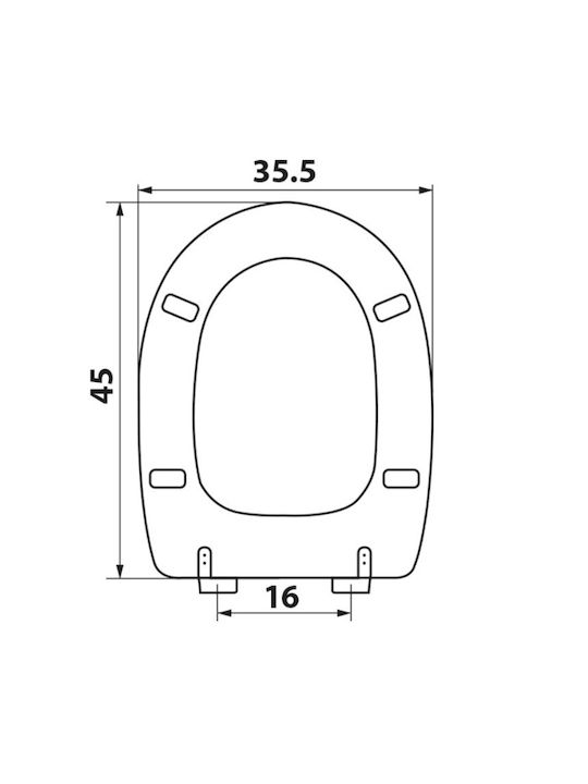 Elvit Apollo Καπάκι Λεκάνης Πλαστικό 45x35.5cm Λευκό