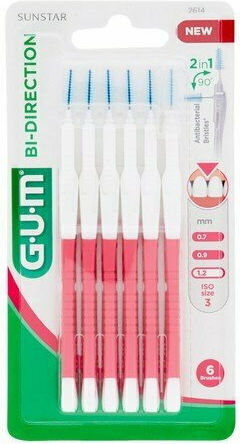 GUM Bi-Direction Interdental Brushes 1.2mm Pink 6pcs