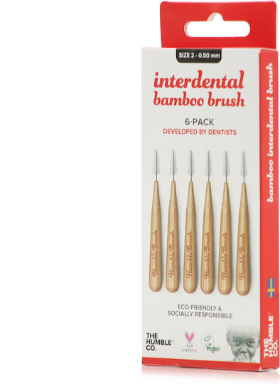 The Humble Co. Bamboo Interdental Brushes 0.5mm Red 6pcs