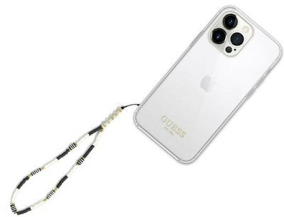 Guess Phone Strap Heishi Beads Wrist Strap for Mobile Black