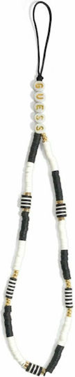 Guess Phone Strap Heishi Beads Wrist Strap for Mobile Black