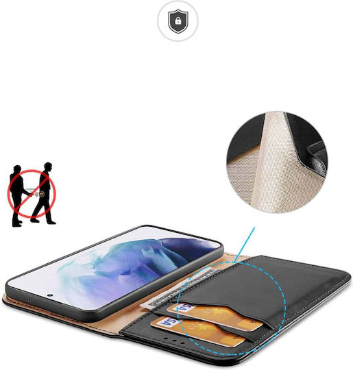Dux Ducis Hivo Brieftasche Leder Schwarz (Galaxy S22+ 5G)