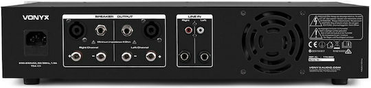 Vonyx VPA300 Leistungsverstärker PA-Verstärker 2 Kanäle 150W/4Ω 100W/8Ω und USB/Bluetooth-Anschlüssen in Schwarz Farbe