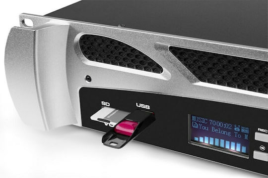 Vonyx VPA300 Leistungsverstärker PA-Verstärker 2 Kanäle 150W/4Ω 100W/8Ω und USB/Bluetooth-Anschlüssen in Schwarz Farbe