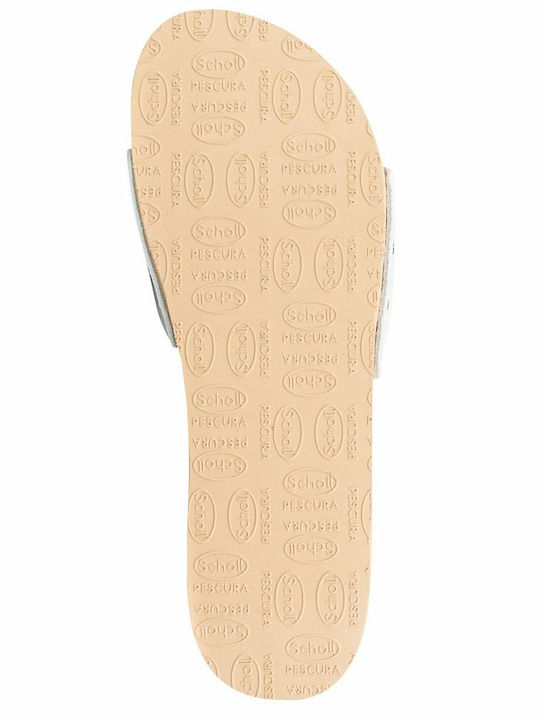 Pescura Leather Women's Flat Sandals Anatomic in White Color