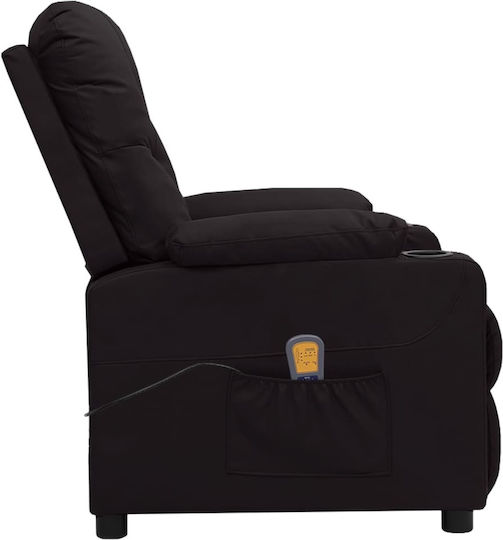 Relaxsessel Friseurwaschbecken mit Fußhocker aus Kunstleder Schwarz 78.5x93x96.5cm