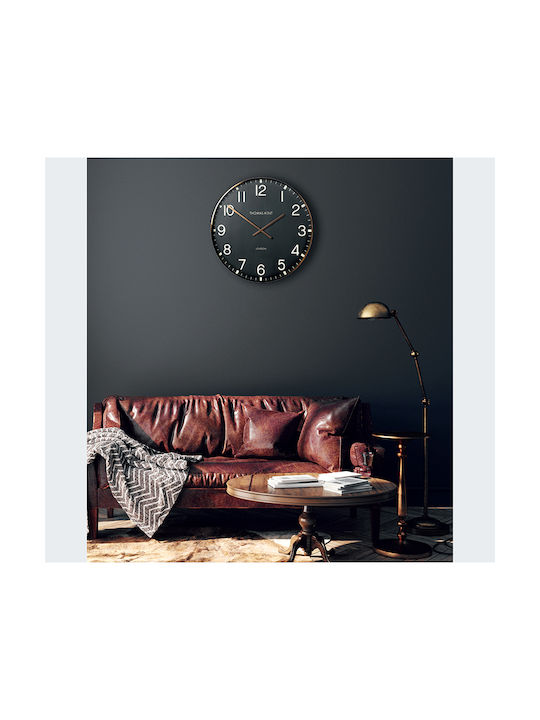 Zaros Classic Стенен часовник Металик Черен Ø40см