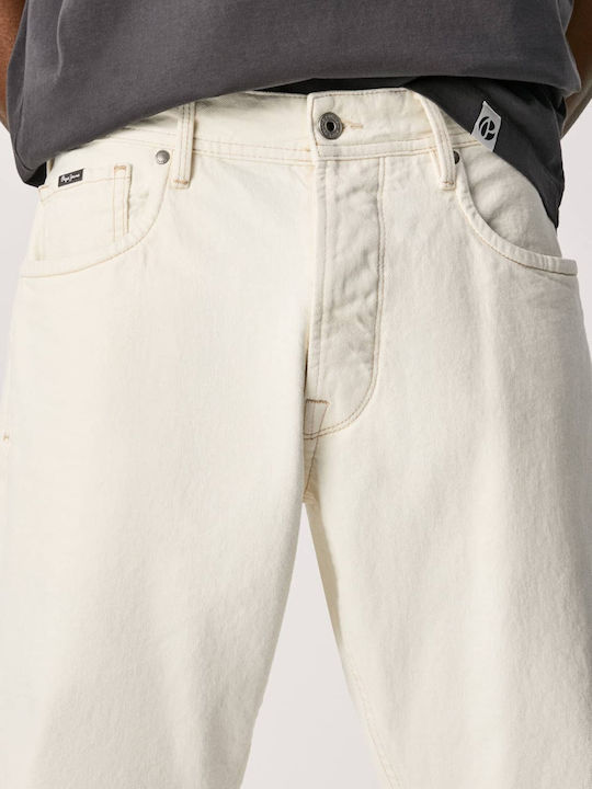 Callen Cropped Men's Jeans Pants Cropped with Relaxed Fit White