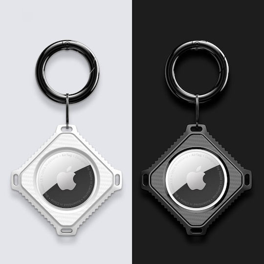 Dux Ducis Flexible Loop Schlüsselbund-Etui Silikon für AirTag Black/White