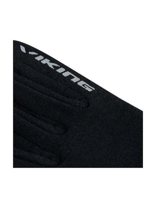 Viking Alfa Merino Ανδρικά Αθλητικά Γάντια Τρεξίματος Μαύρα