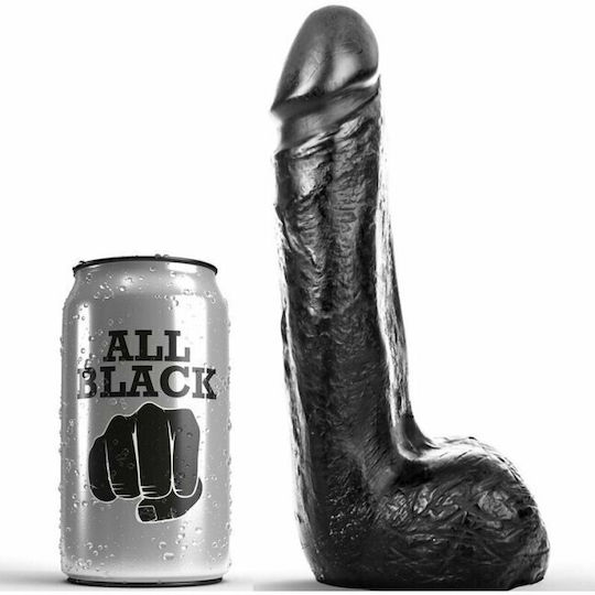 All Black Smoth Realistic Dildo Black 20cm