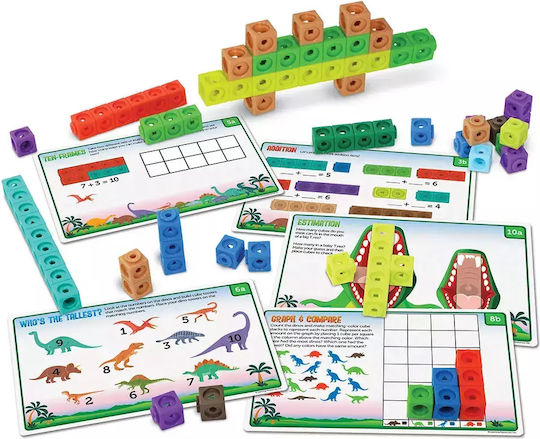 Learning Resources MathLink Cubes Early Maths Dino Time STEM Εκπαιδευτικό Παιχνίδι Γνώσεων για 5+ Ετών
