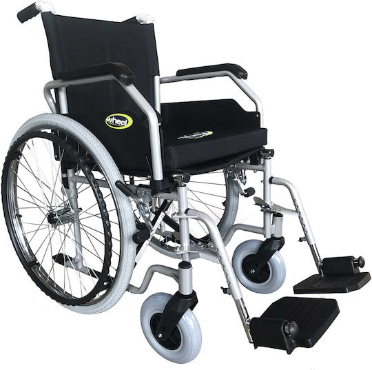 Wheel Economy Transit Αναπηρικό Αμαξίδιο 12" Πτυσσόμενο Απλού Τύπου 46cm Μαύρο / Ασημί