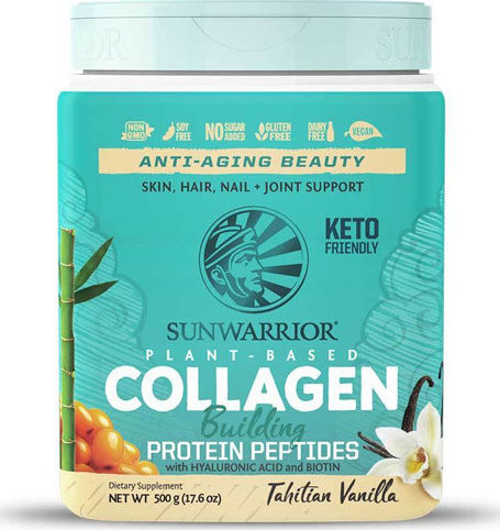 Sunwarrior Collagen Building Protein Peptides with Hyaluronic Acid 500gr Tahitian Vanilla