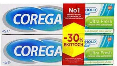 Corega Ultra Fresh Denture Adhesive Cream 2x40gr