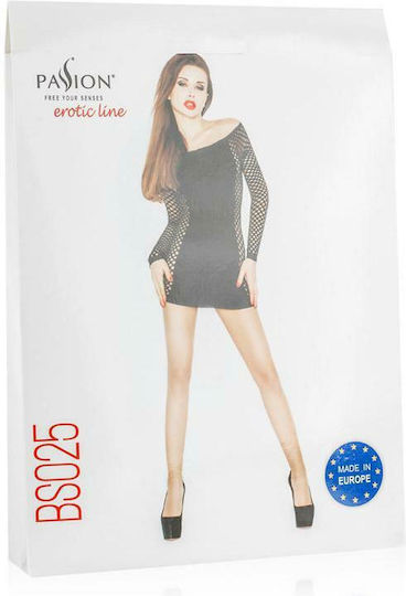 Passion Mini Dress With Mesh Sleeves - White