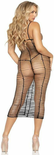 Leg Avenue 86969 Horizontal Net Maxi Dress Black