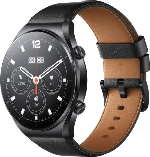 Xiaomi Watch S1 Stainless Steel 46mm Waterproof with Heart Rate Monitor (Black / Black Leather Strap & Black Fluororubber Strap)