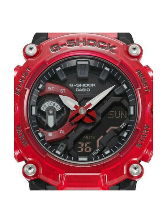 Casio G-Shock Analog/Digital Men's Watch 47.1mm Chronograph Battery with Red Rubber Strap