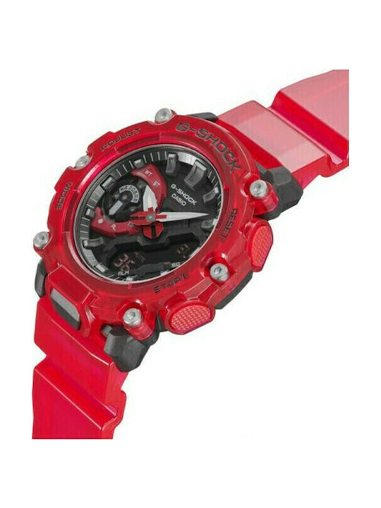 Casio G-Shock Analog/Digital Men's Watch 47.1mm Chronograph Battery with Red Rubber Strap