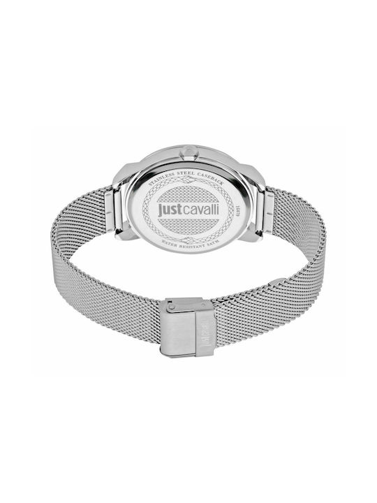Just Cavalli Tempo Watch Battery with Silver Metal Bracelet