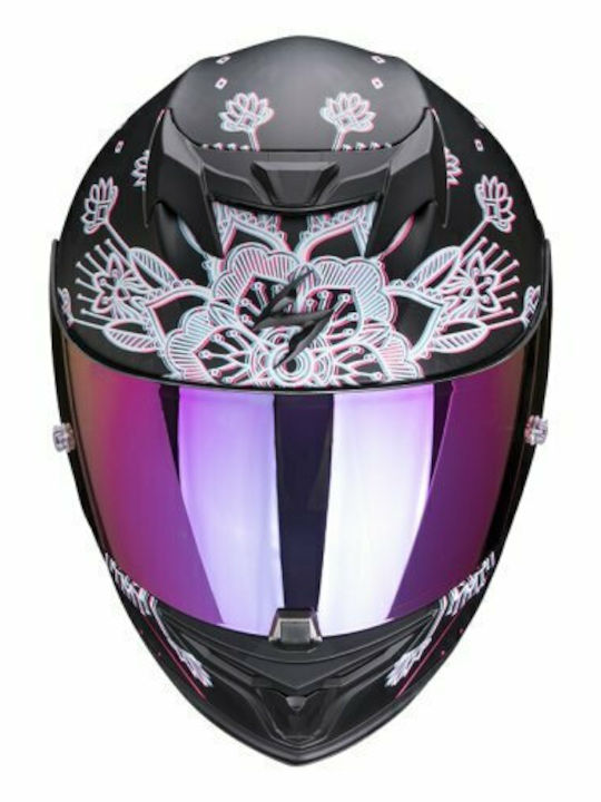 Scorpion EXO 520 Air Tina Mat Black/Silver Motorcycle Helmet Full Face with Sunvisor